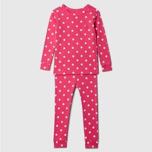Gap Kids Organic Cotton Pink Polka Dot Pajama Set 2 Piece Size 3Y NWT